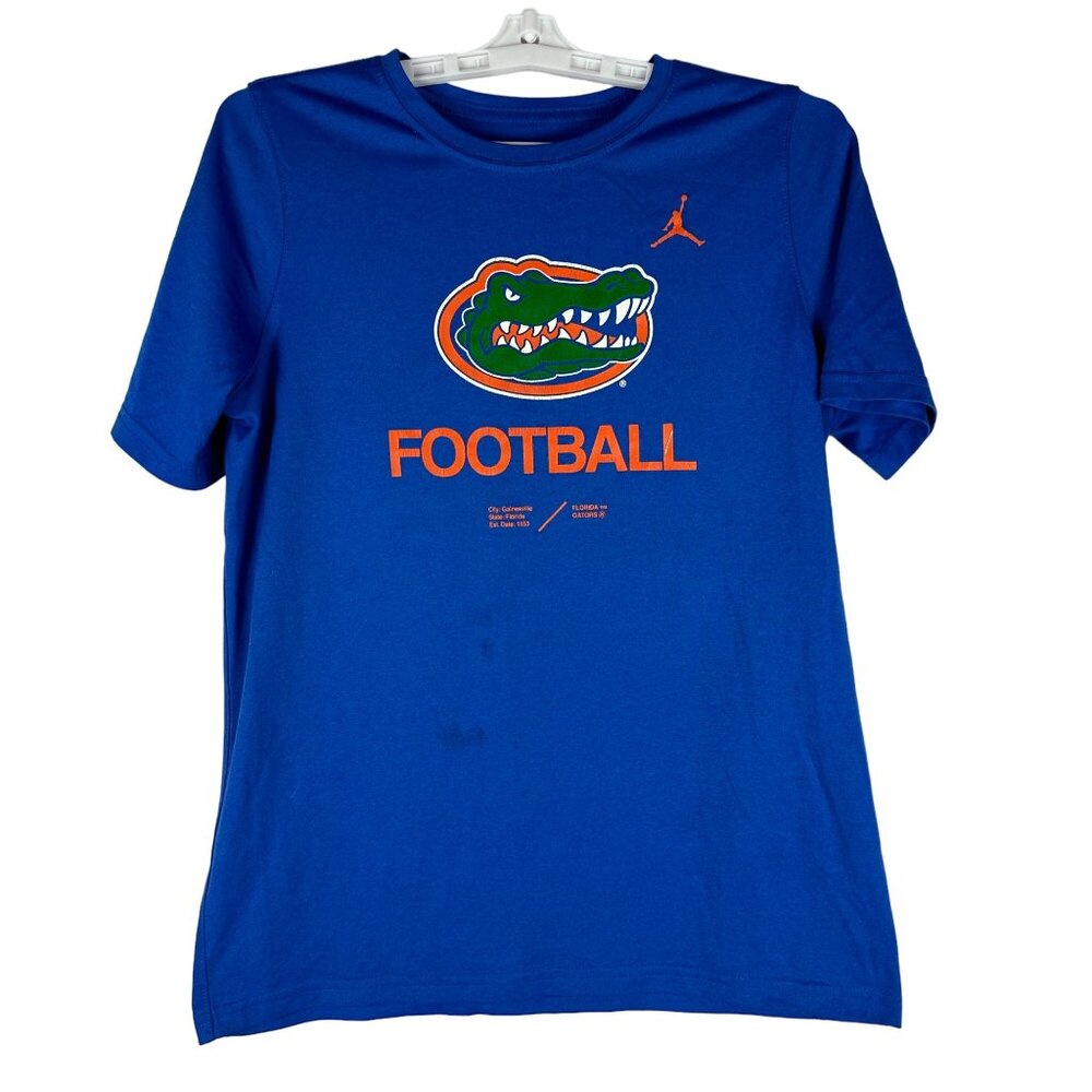 Nike Boys Dri-Fit Florida Gators Football Tee Size S Blue 100% Polyester